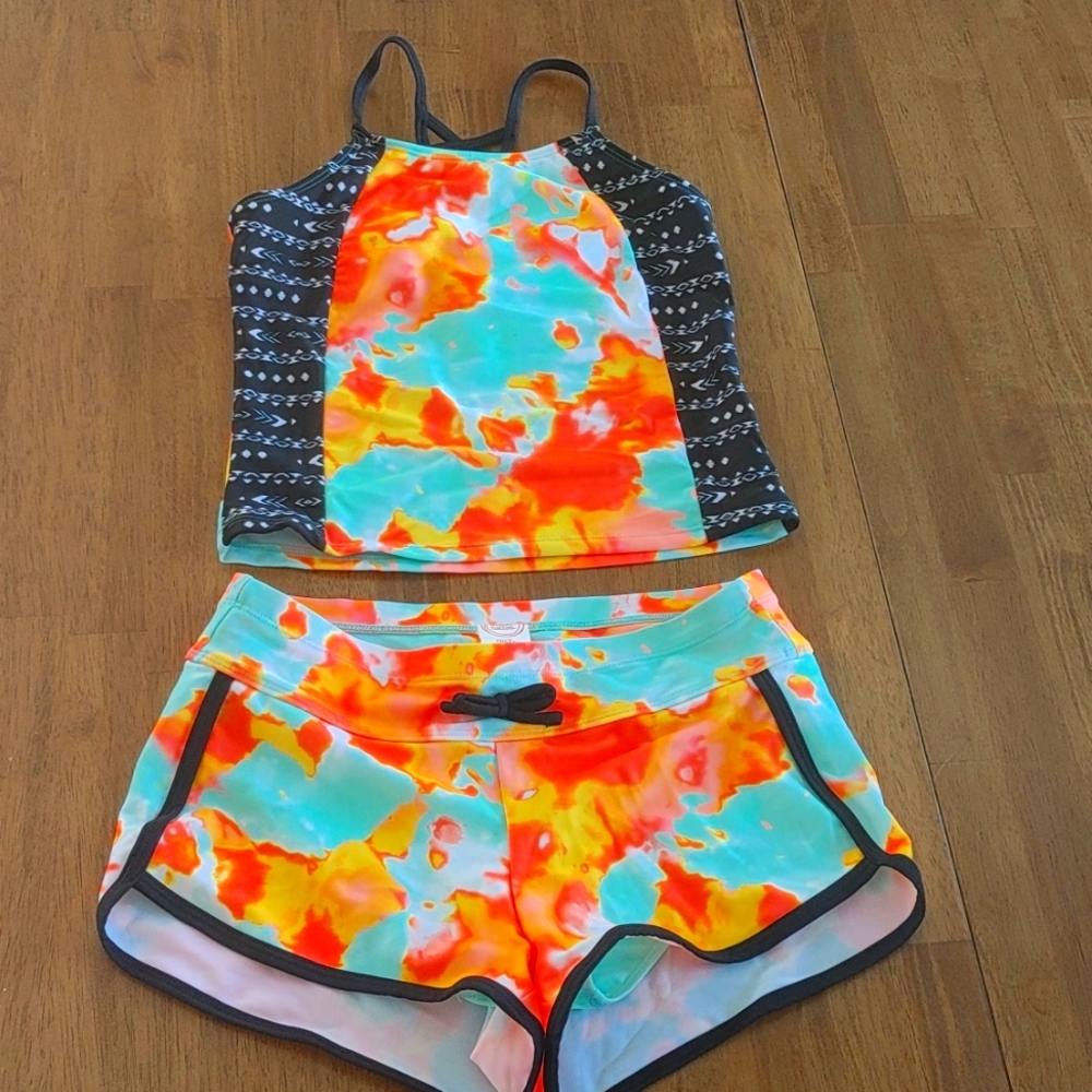 Two piece bathing suit, size 10/12